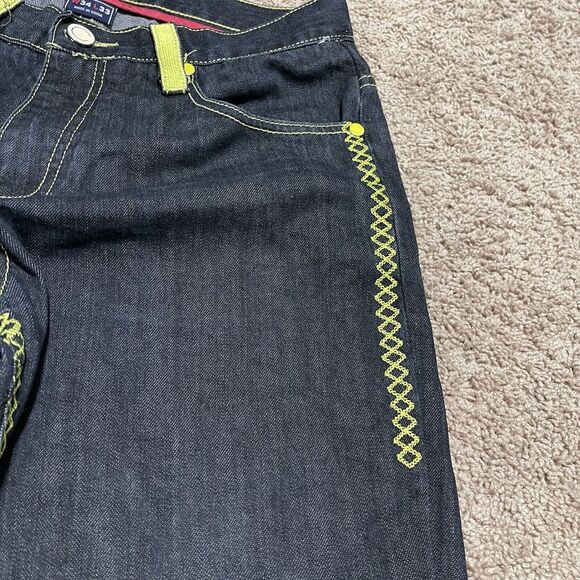 Coogi Jeans Mens 34x33 Dark Wash Baggy Embroidered Yellow Hornet Bee Y2K Hip Hop - Picture 5 of 15